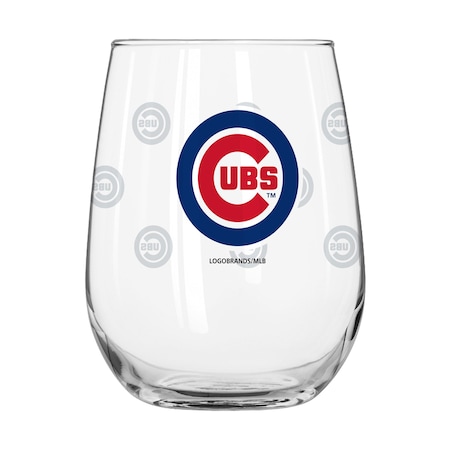 Logo Brands Chicago Cubs 16oz Satin Etch Curved Beverage Glass 506-G16CB-10